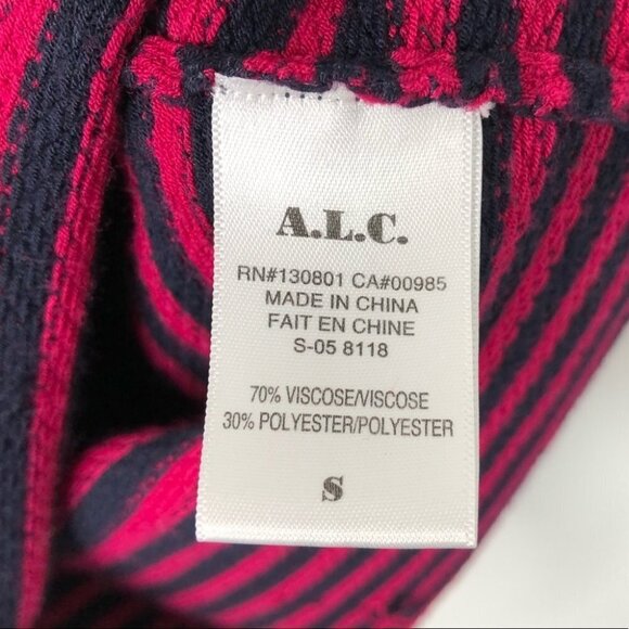 A.l.c. Pink and Navy Striped Bodycon Pencil Skirt Size Small - Picture 5 of 8